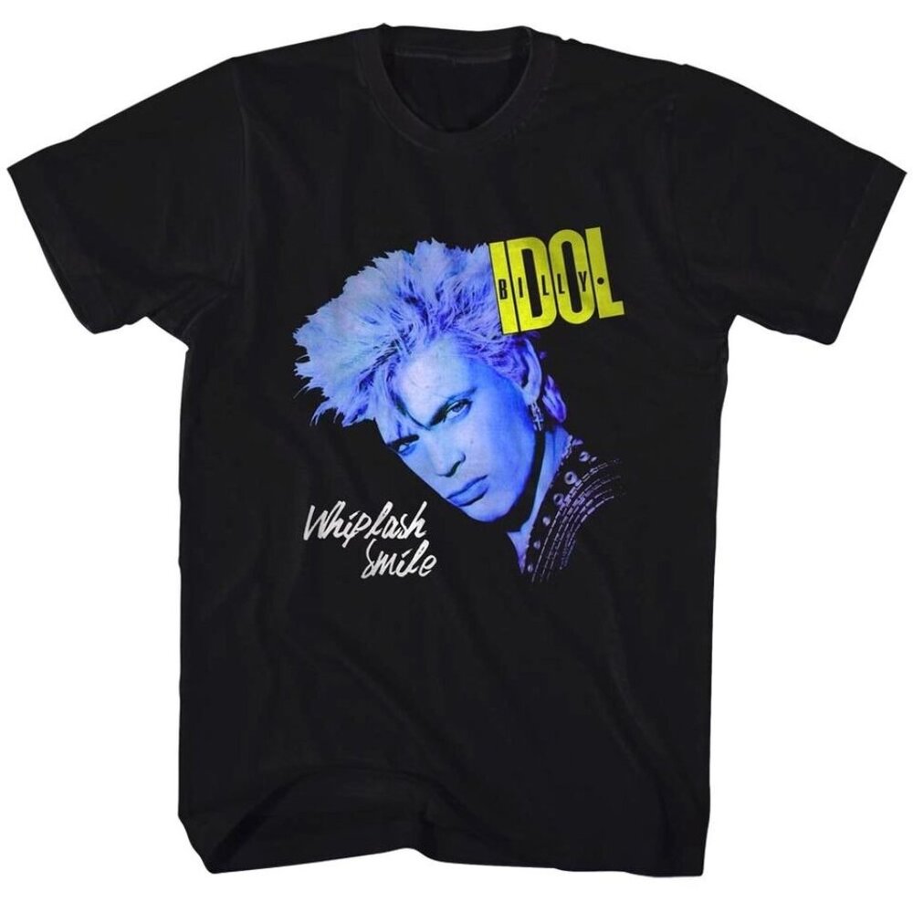 Billy Idol T-Shirt Whiplash Smile Album Cover Art Punk Rock Concert Tee 96